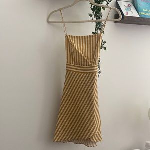 Lulus yellow striped cross back sundress